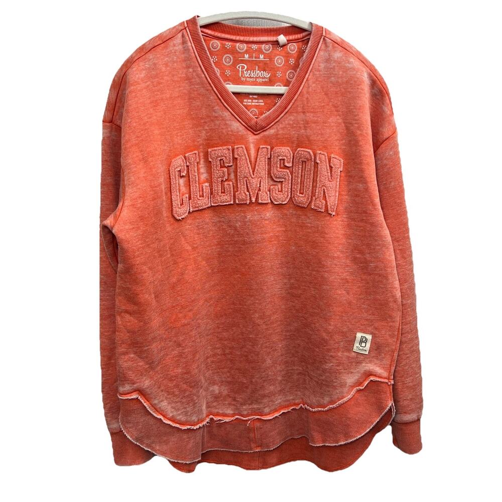 Pressbox Womenβs Size M Clemson Tigers Pullover Sweatshirt Oversized Soft